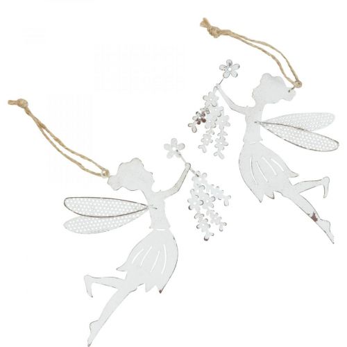 Product Deco fairy window decoration spring metal white elf 15×10cm 2pcs
