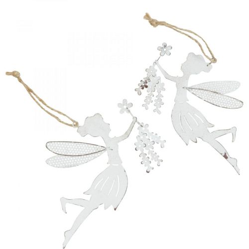 Floristik24 Deco fairy window decoration spring metal white elf 15×10cm 2pcs