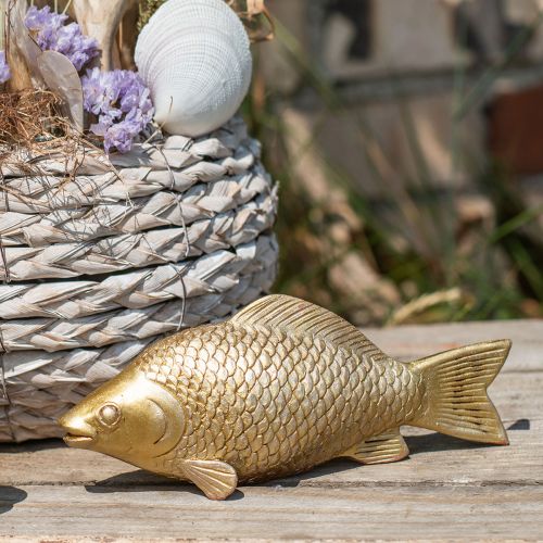 Floristik24 Decorative Fish Gold Colored Statue to Stand Fish Sculpture Polyresin Small L18cm