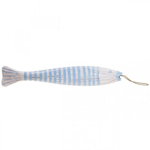 Floristik24 Decorative fish wood wooden fish for hanging light blue H57.5cm