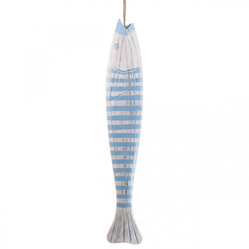 Floristik24 Decorative fish wood wooden fish for hanging light blue H57.5cm