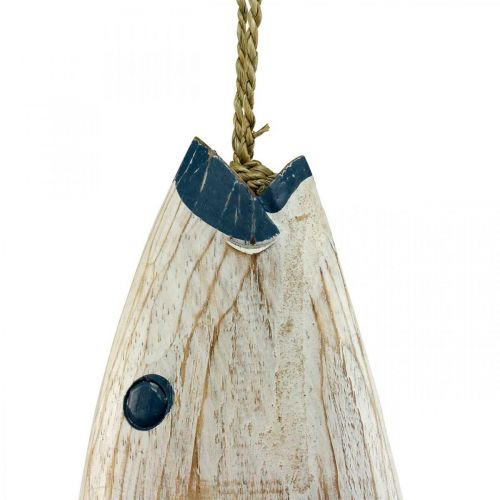 Product Deco fish wood Wooden fish to hang up Dark blue H57.5cm