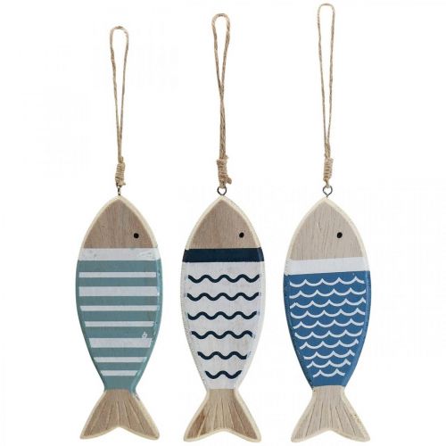 Product Deco fish, wooden fish decoration, fish pendant wood 15cm 3pcs