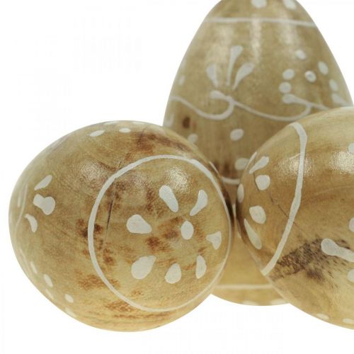 Floristik24 Wooden eggs, decorative eggs, Easter eggs made of mango wood 8×5cm 6 pcs