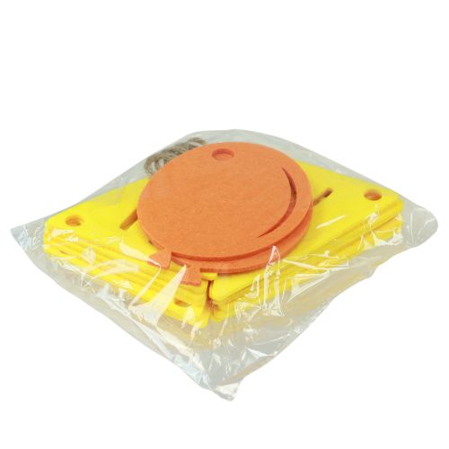 Product Decorative birthday pennant chain garland made of felt yellow orange 300cm