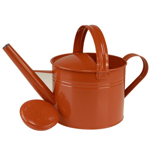 Product Decorative watering can metal planter orange brown H26cm 5L