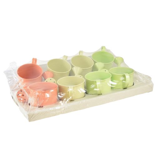 Product Decorative watering can pastel colors metal Ø11cm H10cm 8 pcs