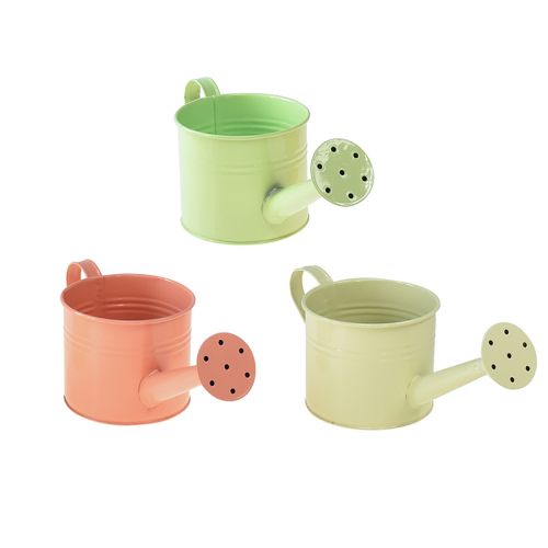 Product Decorative watering can pastel colors metal Ø11cm H10cm 8pcs