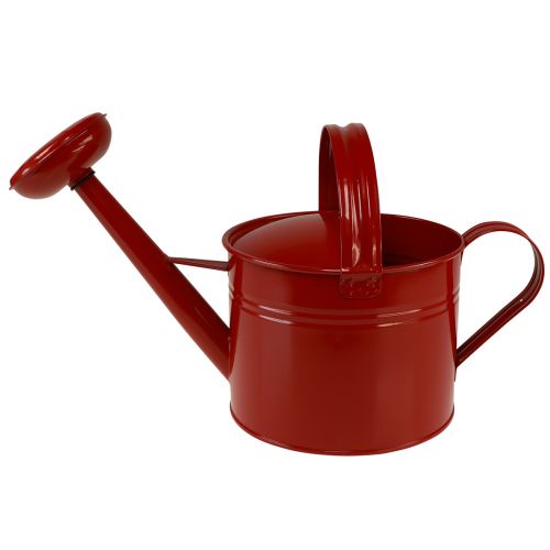 Product Decorative watering can red metal jug for planting H26cm 5L