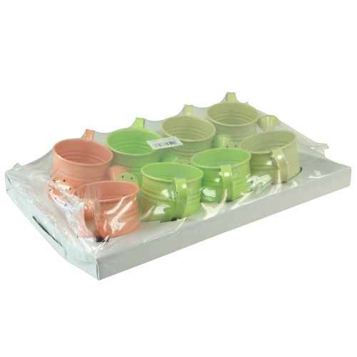 Product Decorative watering can planter metal colored 16.5x7cm 8 pcs
