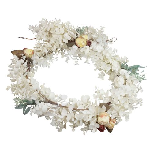 Product Decorative garland plant garland eucalyptus artificial roses dry look 170cm bleached