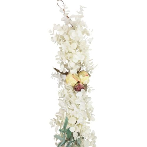 Decorative garland plant garland eucalyptus artificial roses dry look 170cm bleached