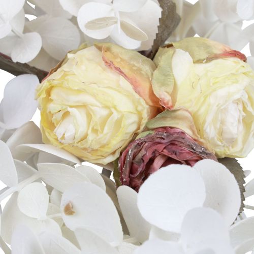 Decorative garland plant garland eucalyptus artificial roses dry look 170cm bleached