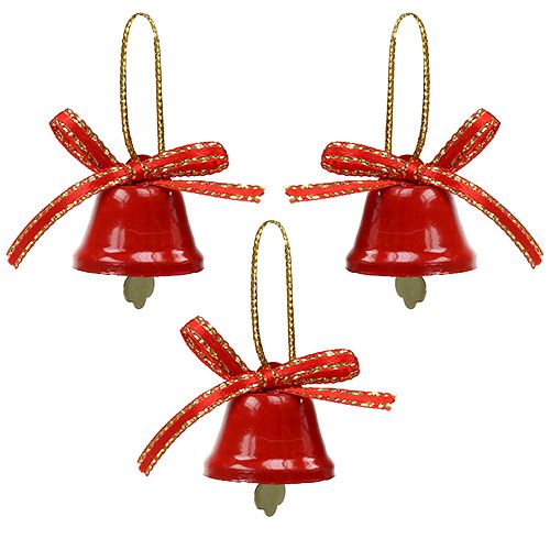 Floristik24 Deco bell red 2.5cm 12pcs