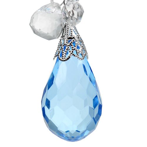 Floristik24 Deco hanger silver, blue L 23cm