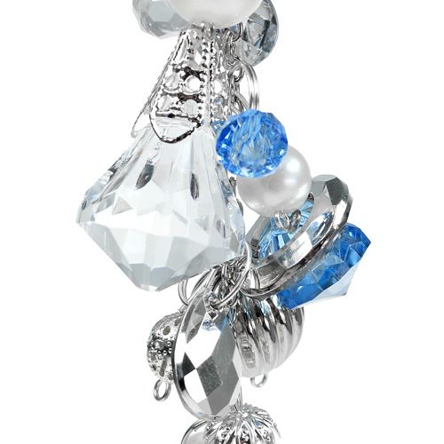 Floristik24 Deco hanger silver, blue L 23cm