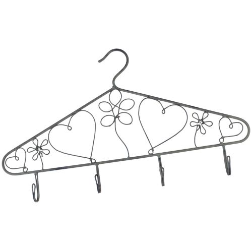 Floristik24 Decorative hook rail coat hanger with hooks vintage grey 40×23cm