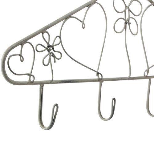 Floristik24 Decorative hook rail coat hanger with hooks vintage grey 40×23cm