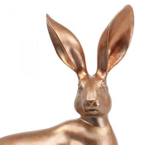 Floristik24 Deco bunny gold sitting pair of easter bunnies H30.5cm 2pcs