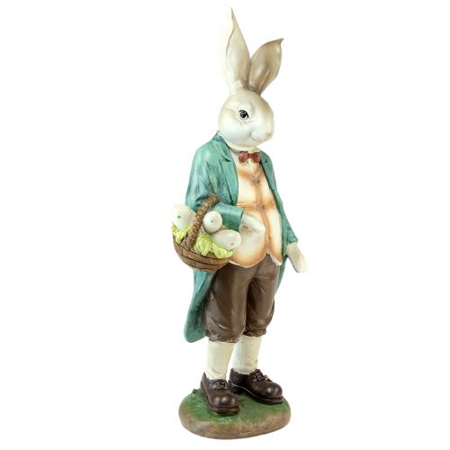 Product Decorative bunny rabbit man basket Easter eggs decorative figure H39cm