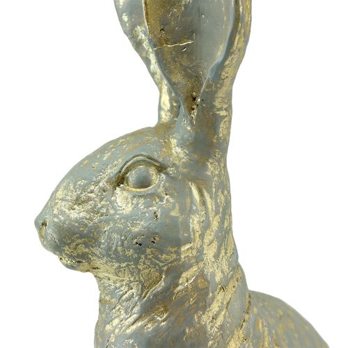Floristik24 Decorative Rabbit Sitting Grey Gold Vintage Easter 20,5x11x37cm