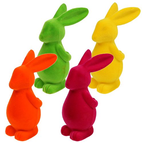 Floristik24 Decorative bunny in different colors 23cm 4pcs