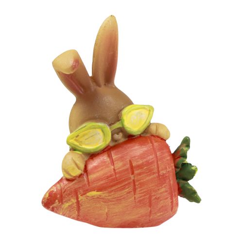 Product Decorative rabbit with carrot Easter bunny decoration figures H5.5cm 6pcs