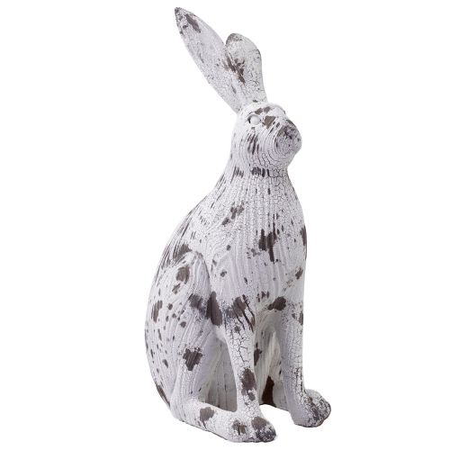 Product Decorative rabbits white vintage wood look Easter H14.5/24.5cm 2pcs