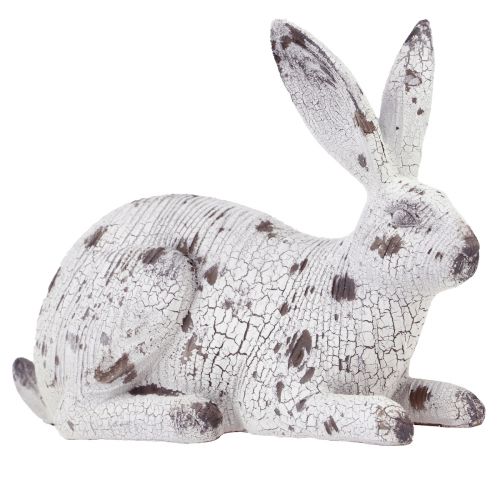 Product Decorative rabbits white vintage wood look Easter H14.5/24.5cm 2pcs