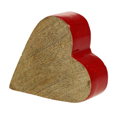 Floristik24 Deco heart wood red, nature 11cm x 9.5cm