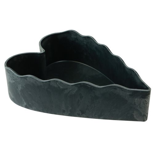 Product Decorative heart bowl plastic anthracite 21×14.5×5.5cm