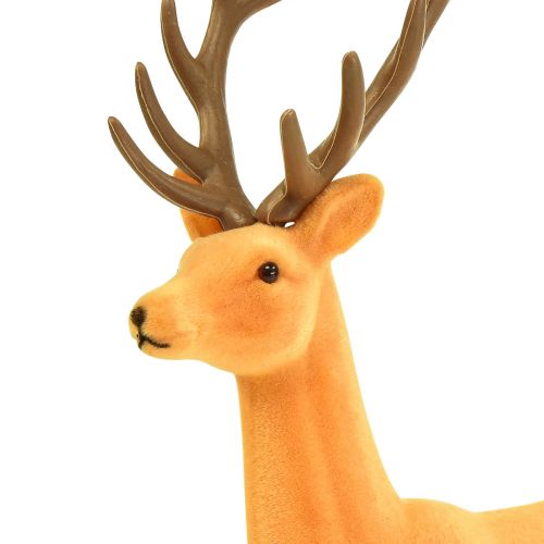 Product Decorative deer reindeer yellow brown decorative figure flocked 37cm