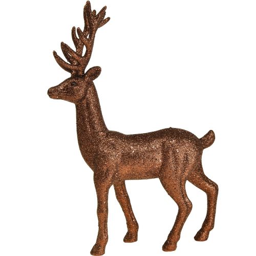 Product Deco deer reindeer copper decoration figure glitter H37cm