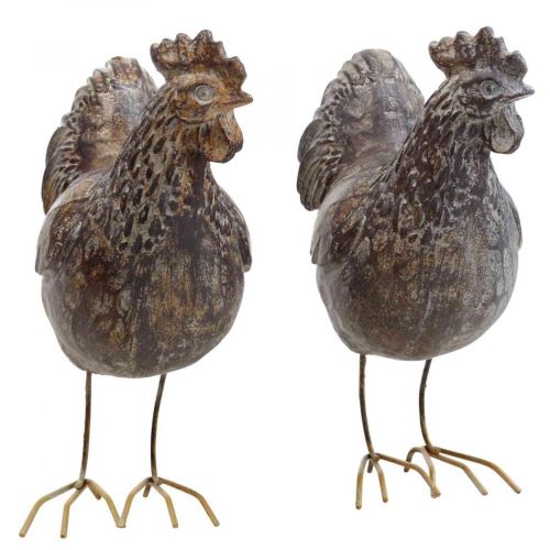 Floristik24 Deco chickens decorative figure garden figure chicken vintage H17cm 2pcs