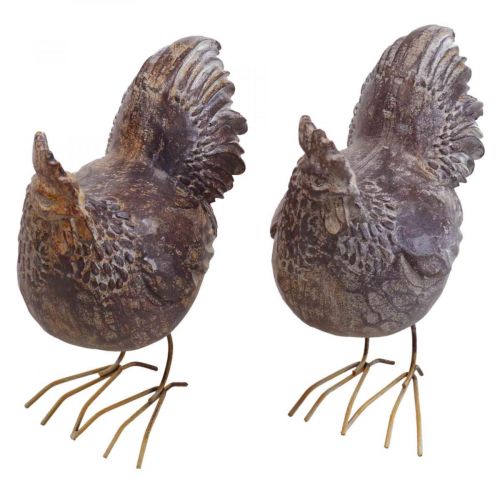 Floristik24 Deco chickens decorative figure garden figure chicken vintage H17cm 2pcs