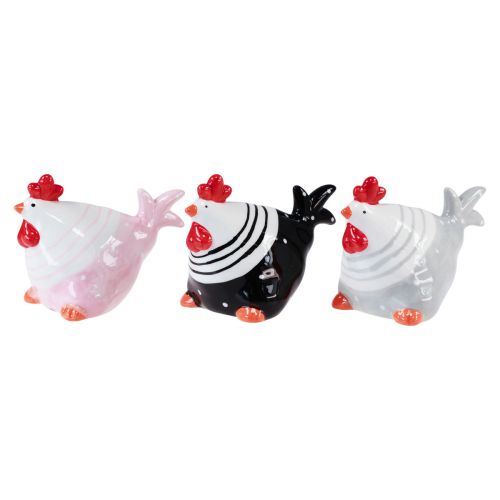 Floristik24 Decoration Chickens Easter Decoration Figures Hen 8.5cm 3 Pcs