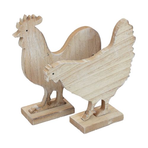 Product Decoration chickens table decoration Easter wooden decoration vintage 19cm set of 2