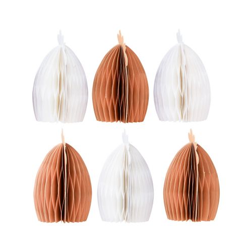 Product Decoration Chickens Honeycomb Paper White Orange 5.5×3.5×6cm 6 pcs
