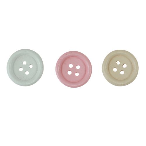 Product Decorative buttons for crafts wood Ø2cm cream pink white 210pcs