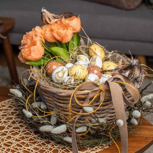 Product Decorative wreath artificial willow catkins table decoration Easter Ø26cm