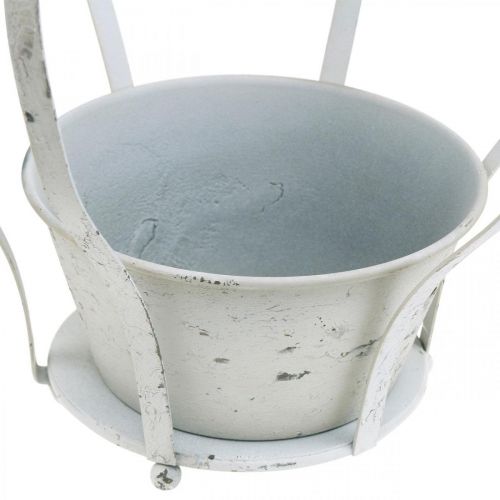 Floristik24 Decorative crown white shabby chic metal garden decoration set of 3