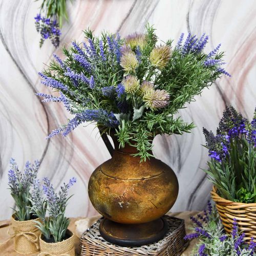 Product Deco jug antique look vase vintage metal garden decoration H26cm