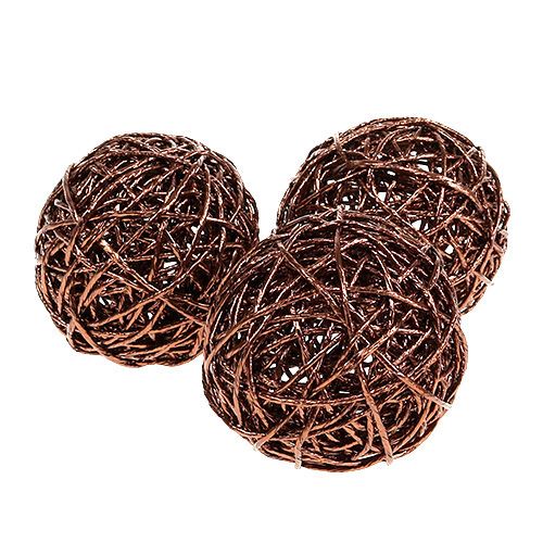 Floristik24 Decorative ball made of paper wire Ø12cm brown 6pcs