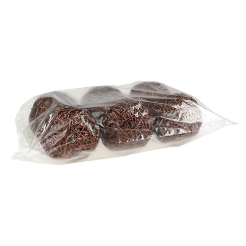 Floristik24 Decorative ball made of paper wire Ø12cm brown 6pcs