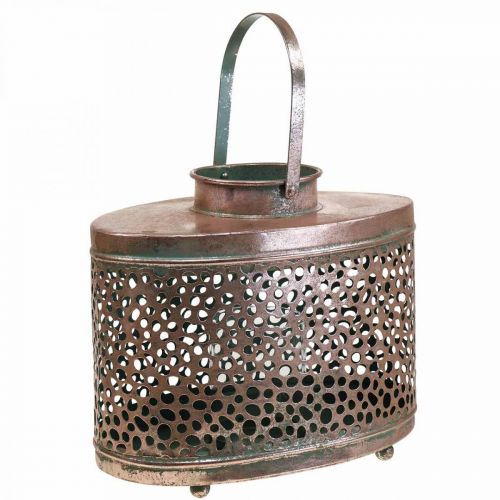 Product Deco lantern oval table decoration metal 27×16×23cm