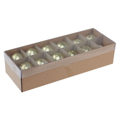 Floristik24 Decorative Easter eggs real chicken egg white with gold glitter H5.5-6cm 10 pcs