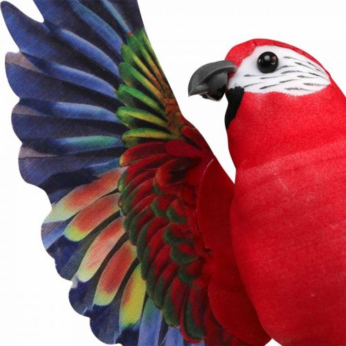 Floristik24 Flower plug bird, deco parrot red yellow 28×19cm 2pcs