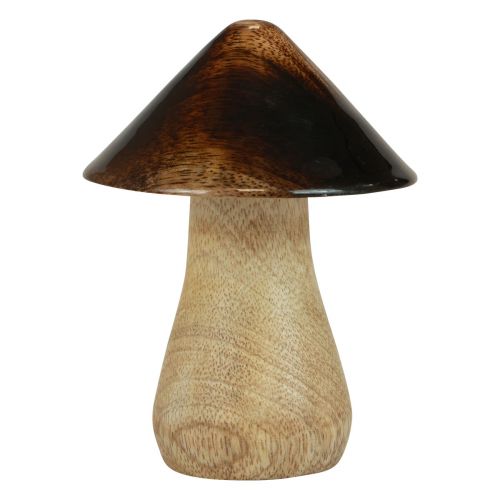 Product Decorative mushroom wooden mushroom natural brown gloss effect Ø7.5cm H10cm