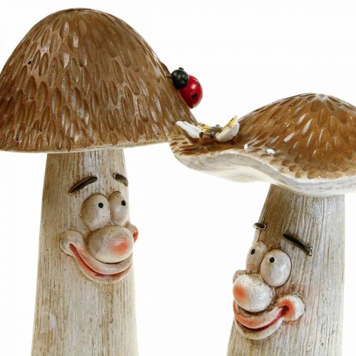 Floristik24 Deco mushrooms Autumn decoration funny mushrooms Ø15/12cm H22/25cm 2pcs