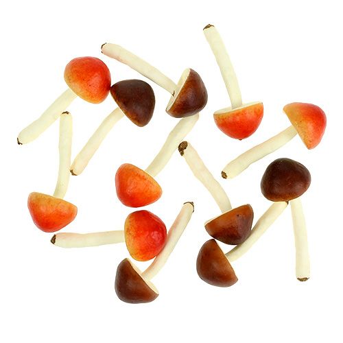 Floristik24 Deco mushrooms brown, orange 9cm 12pcs